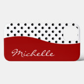 Modern Monogram Polka Dot Case-Mate iPhone Case (Achterkant (horizontaal))