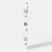 Modern Monogram Polka Dot Grijs Roze Case-Mate iPhone Case (Achterkant / Rechts)