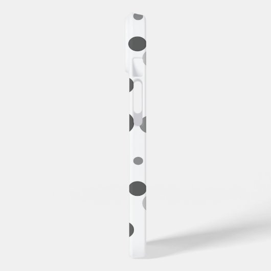 Modern Monogram Polka Dot Grijs Roze Case-Mate iPhone Case (Achterkant / Links)