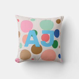 Modern Monogram Polka Dot Kussen