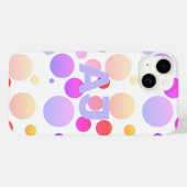 Modern Monogram Polka Dot Paarse Lila Ombre Case-Mate iPhone Case (Achterkant (horizontaal))