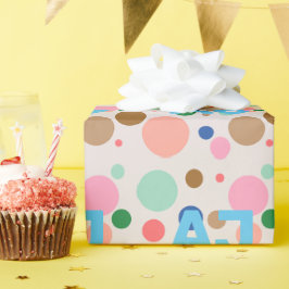 Modern Monogram Polka Dot Pattern Cadeaupapier