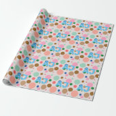 Modern Monogram Polka Dot Pattern Cadeaupapier (Uitgerold)