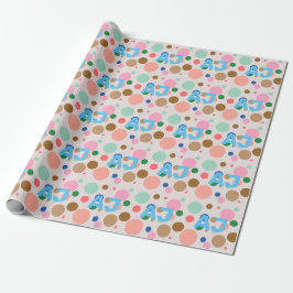 Modern Monogram Polka Dot Pattern Cadeaupapier