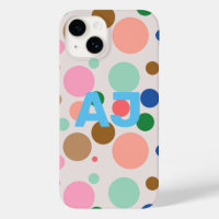 Modern Monogram Polka Dot Pattern