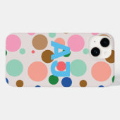 Modern Monogram Polka Dot Pattern Case-Mate iPhone Case (Achterkant (horizontaal))