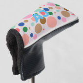 Modern Monogram Polka Dot Pattern Golfheadcover (3/4 voorkant)