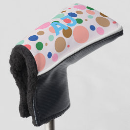 Modern Monogram Polka Dot Pattern Golfheadcover