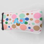 Modern Monogram Polka Dot Pattern Golfheadcover (Voorkant)