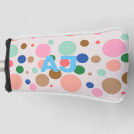 Modern Monogram Polka Dot Pattern Golfheadcover