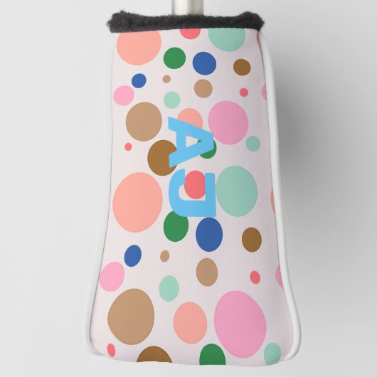 Modern Monogram Polka Dot Pattern Golfheadcover (Draai 90)
