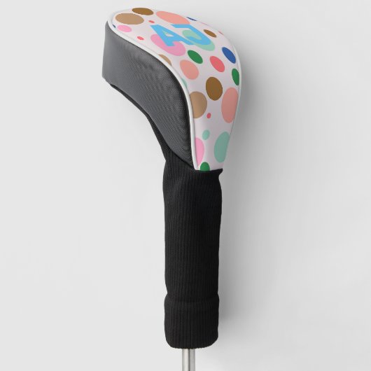 Modern Monogram Polka Dot Pattern Golfheadcover (Schuin)