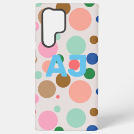 Modern Monogram Polka Dot Pattern Samsung Galaxy Hoesje