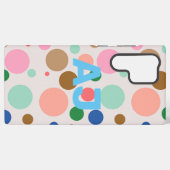Modern Monogram Polka Dot Pattern Samsung Galaxy Hoesje (Achterkant horizontaal)