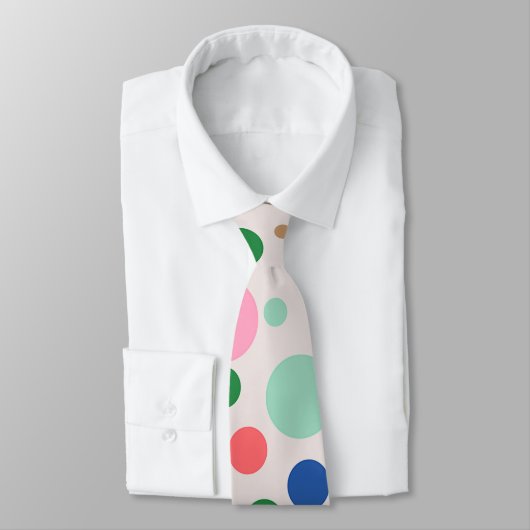 Modern Monogram Polka Dot Pattern Stropdas (Gebonden)