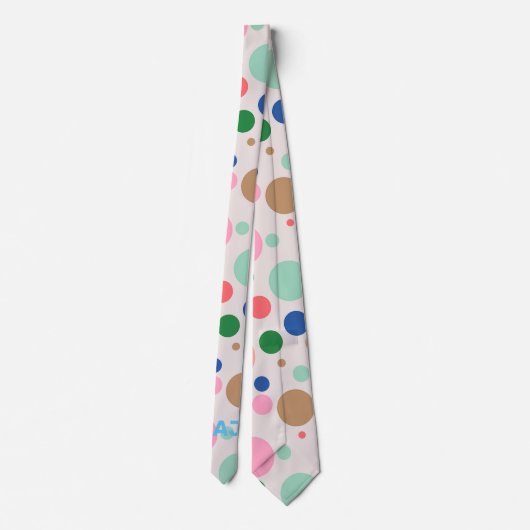 Modern Monogram Polka Dot Pattern Stropdas (Achterkant)
