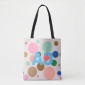Modern Monogram Polka Dot Tote Bag (Voorkant)