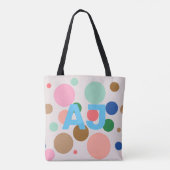 Modern Monogram Polka Dot Tote Bag (Achterkant)
