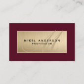 Modern Monogram Professional Gold en Bourgogne Visitekaartje (Voorkant)