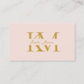 Modern Monogram Professional Gold Pink Marketing Visitekaartje (Voorkant)