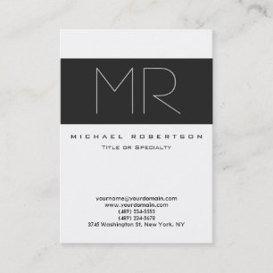 Modern Monogram Professional Groot Visitekaartje