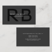 Modern Monogram Professional Manager Visitekaartje (Voorkant / Achterkant)