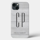 Modern Monogram Professional Plain Gray Case-Mate iPhone Case (Achterkant)