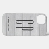Modern Monogram Professional Plain Gray Case-Mate iPhone Case (Achterkant (horizontaal))