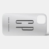 Modern Monogram Professional Plain Silver Grey Case-Mate iPhone Case (Achterkant (horizontaal))