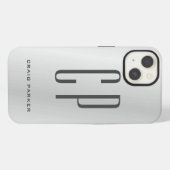 Modern Monogram Professional Plain Silver Grey iPhone Hoesje (Achterkant horizontaal)