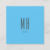 Modern Monogram Professional Plain Simple Sky Blue Informatiekaartje (Voorkant)