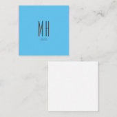 Modern Monogram Professional Plain Simple Sky Blue Informatiekaartje (Voorkant / Achterkant)