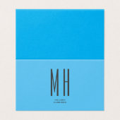 Modern Monogram Professional Plain Simple Sky Blue Kaart (Buitenkant ongevouwen)
