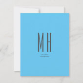 Modern Monogram Professional Plain Simple Sky Blue RSVP Kaartje (Voorkant)