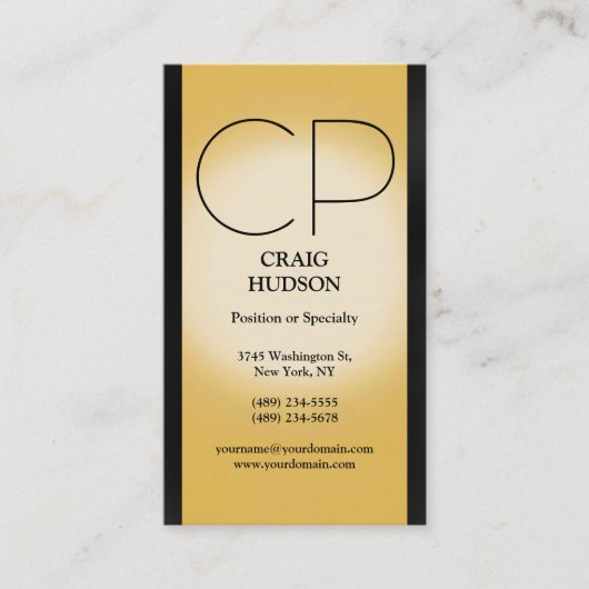 Modern Monogram Professional Visitekaartje (Voorkant)