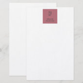 Modern Monogram Professioneel Eenvoudig Rose Goud  Briefpapier (Voorkant / Achterkant)