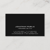 Modern Monogram Professioneel Elegant Design Zwart Visitekaartje (Achterkant)