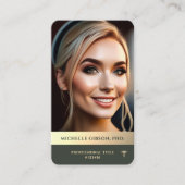 Modern Monogram Professioneel Elegant Groen Goud Q Visitekaartje (Voorkant)