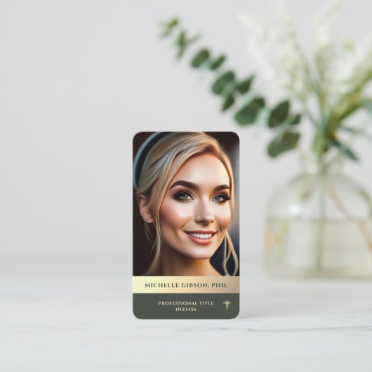 Modern Monogram Professioneel Elegant Groen Goud Q Visitekaartje (Staand voorkant)