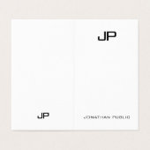 Modern Monogram Professioneel Elegant Minimalist Visitekaartje (Buitenkant ongevouwen)