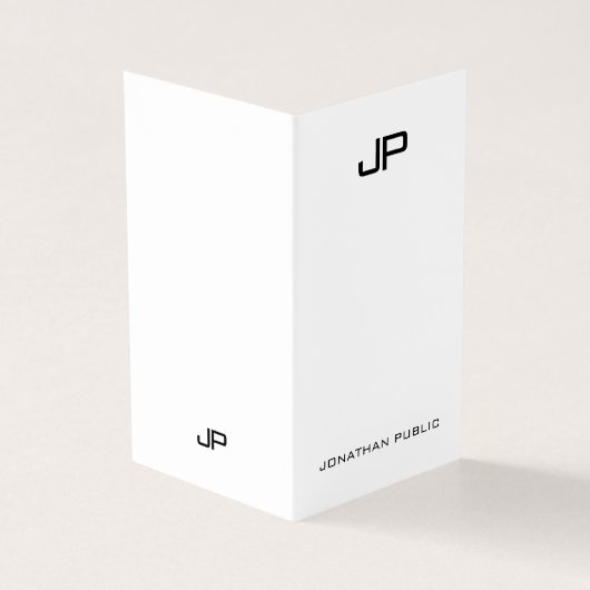 Modern Monogram Professioneel Elegant Minimalist Visitekaartje (Buitenkant)