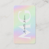 Modern Monogram Professioneel Holografisch Visitekaartje (Voorkant)