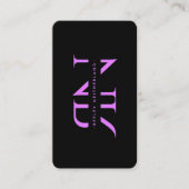 Modern Monogram Professioneel Zwart Paars Visitekaartje (Voorkant)