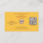 Modern Monogram Professionele Bakkerij Geel Custom Visitekaartje (Achterkant)