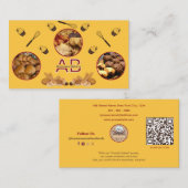 Modern Monogram Professionele Bakkerij Geel Custom Visitekaartje (Voorkant / Achterkant)
