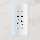 Modern Monogram Professionele Initialen Zilver Visitekaartje (Voorkant)