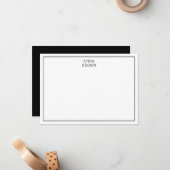 Modern Monogram Professionele Naam Zwart Wit Notitiekaartje (Voorkant / Achterkant in situ)