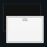 Modern Monogram Professionele Naam Zwart Wit Notitiekaartje<br><div class="desc">Gepersonaliseerde briefpapier kaart met eenvoudige rand en een effen kleur terug.</div>