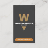 Modern (Monogram QR) Brons & Mat Zwart Visitekaartje (Voorkant)