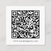 Modern Monogram QR Code Slate Vierkante Visitekaartje (Achterkant)